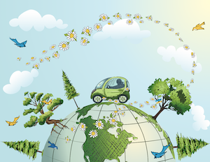 Car-Driving-Over-Globe-with-Trees,-Flowers-and-Birds-96420121_4636x3593 copy